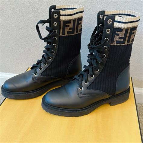 fendi yellow boots|Fendi combat boots.